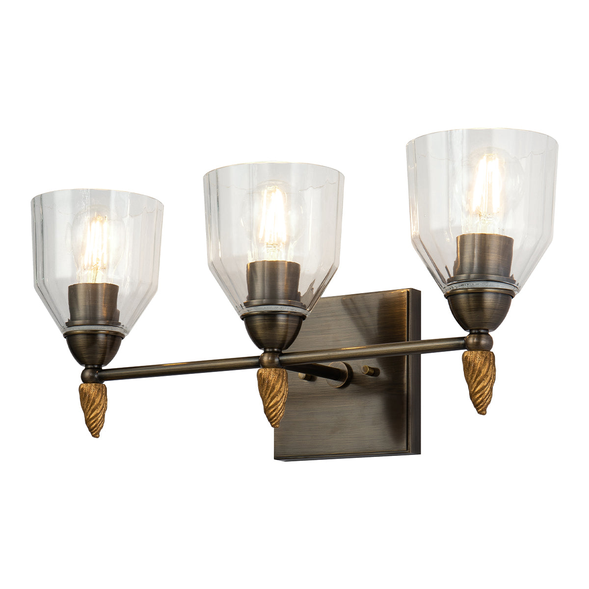 Felice 3 Vanity Dark Bronze & Gold Accents