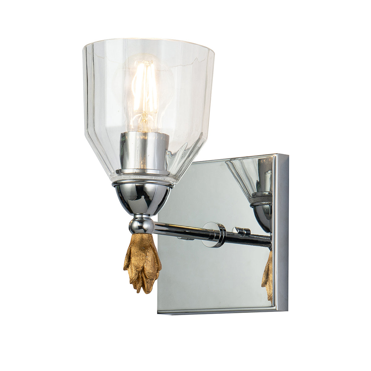 Felice 1 Vanity in Polished Chrome & Gold