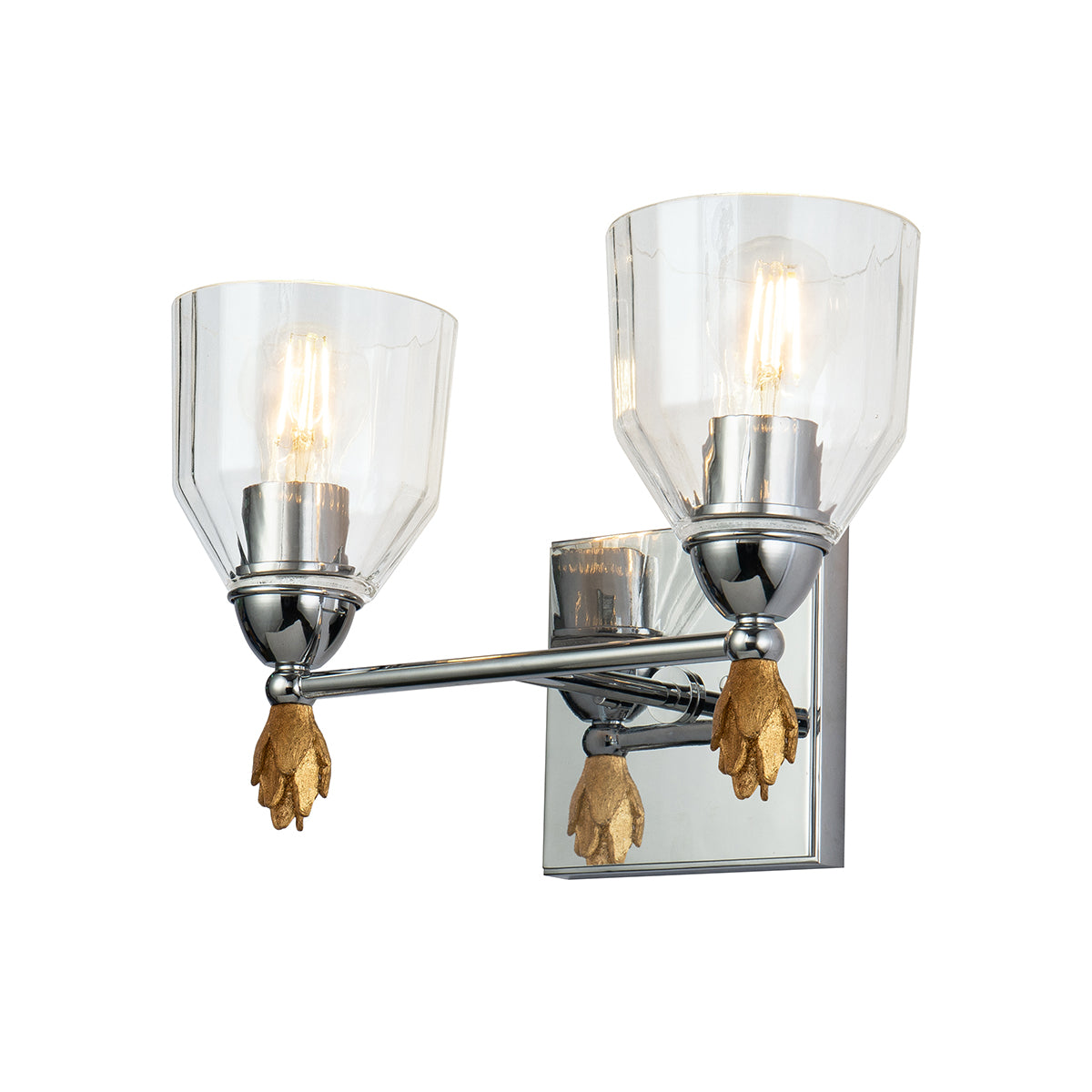 Felice 2 Vanity in Polished Chrome & Gold