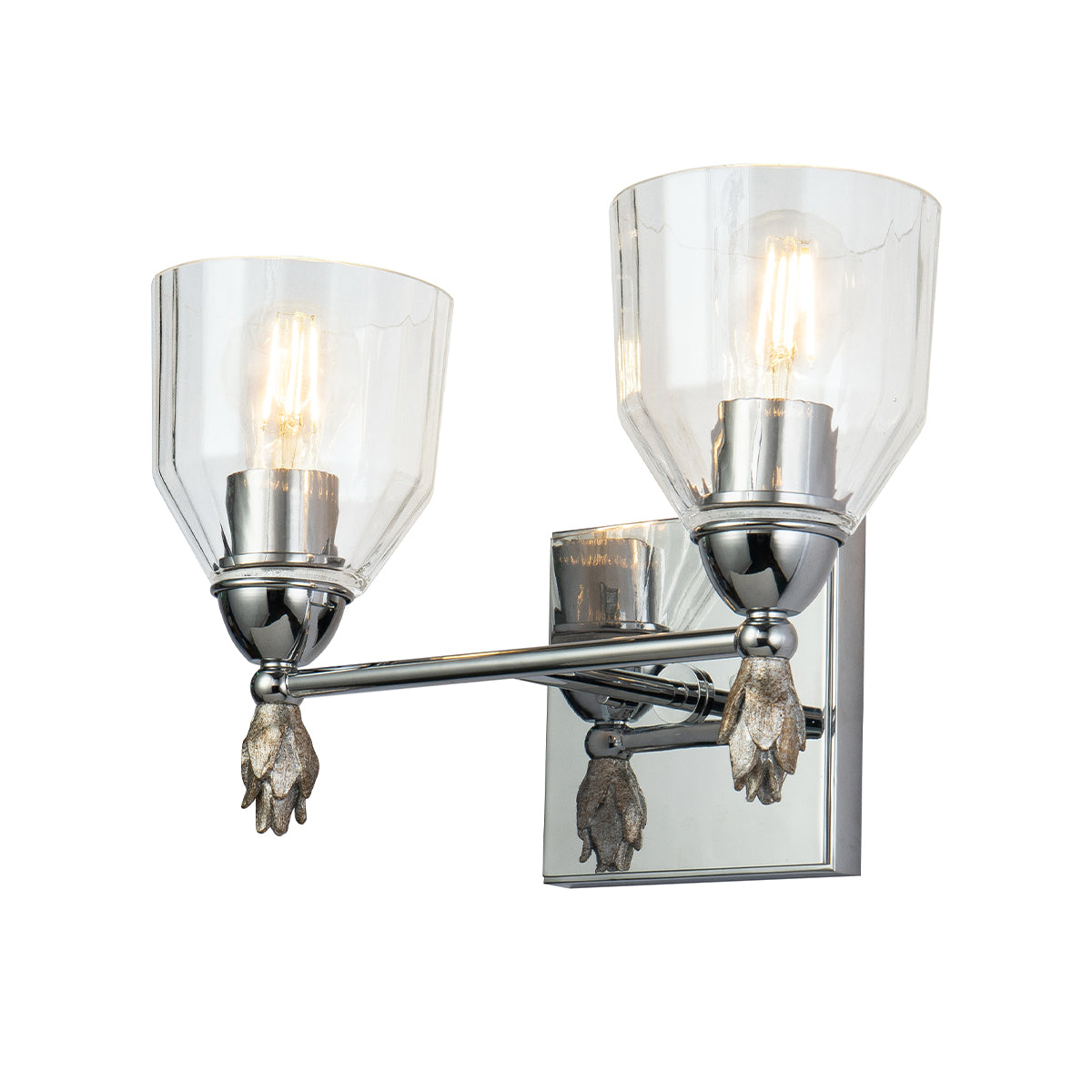 Felice 2 Vanity in Polished Chrome & Silver