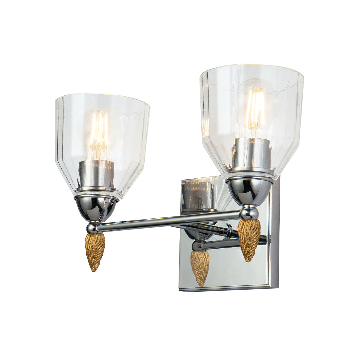 Felice 2 Vanity in Polished Chrome & Gold