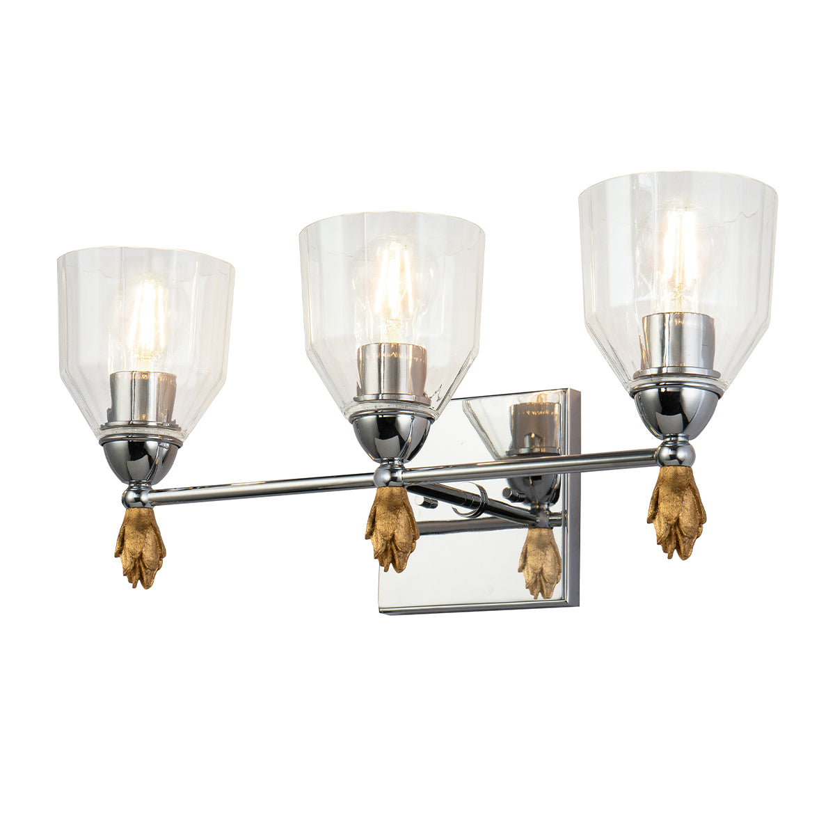 Felice 3 Vanity in Polished Chrome & Gold