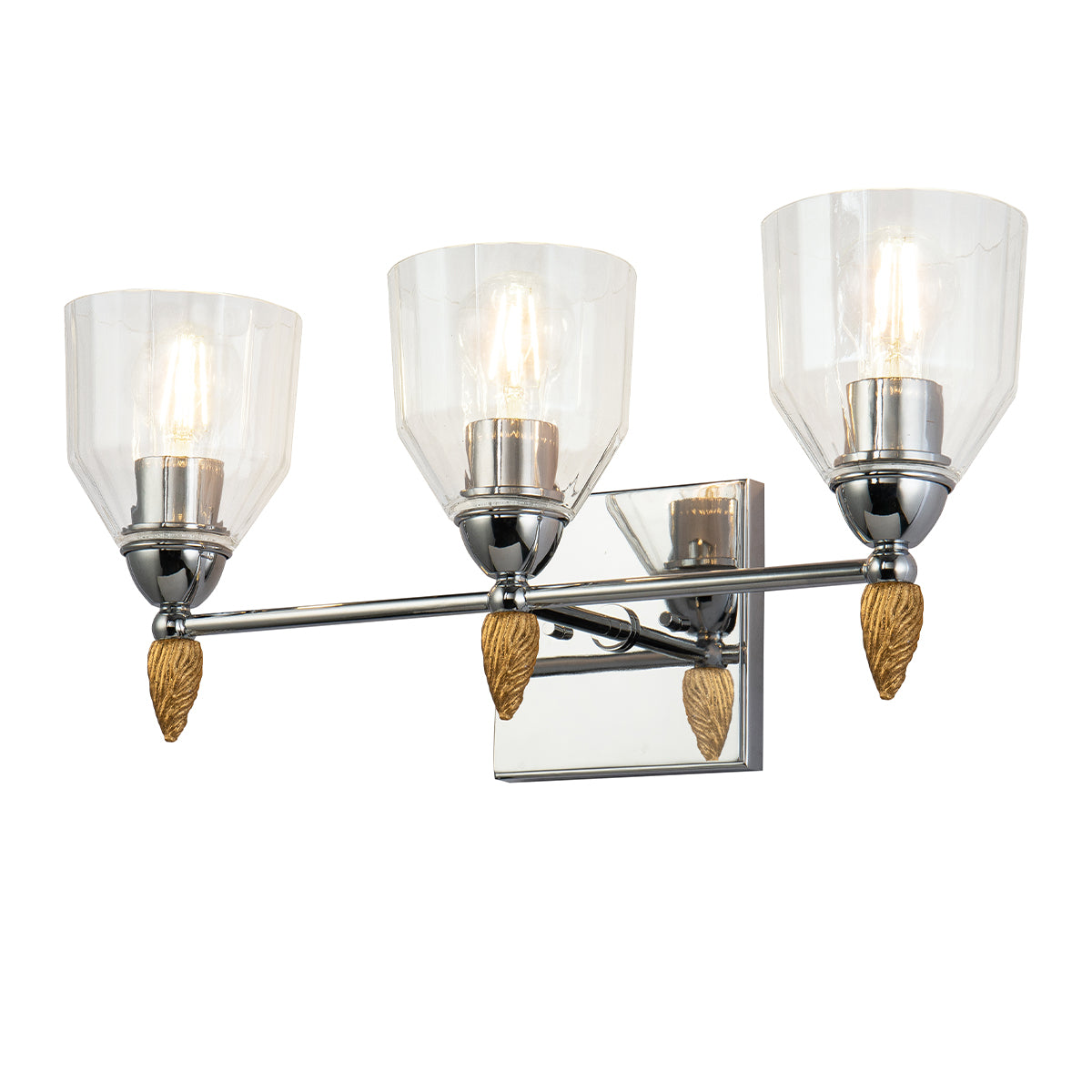 Felice 3 Vanity in Polished Chrome & Gold