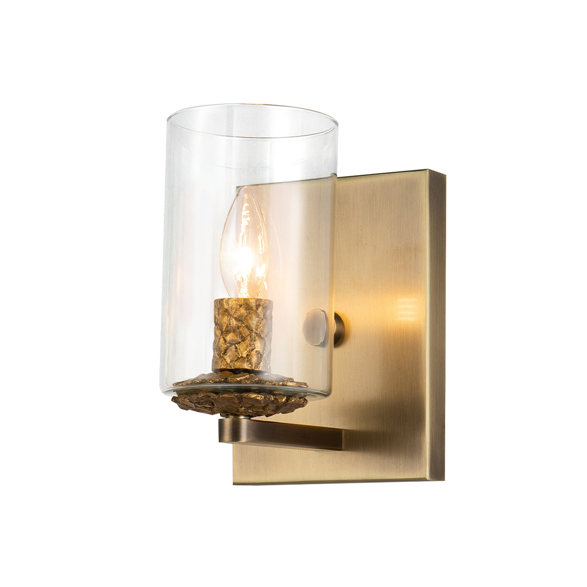 Bolivar 1 Light Vanity in Antique Brass