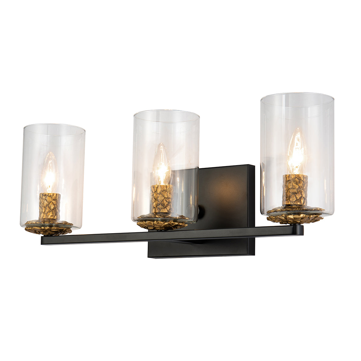 Bolivar 3 Light Vanity Fixture in Matte Black