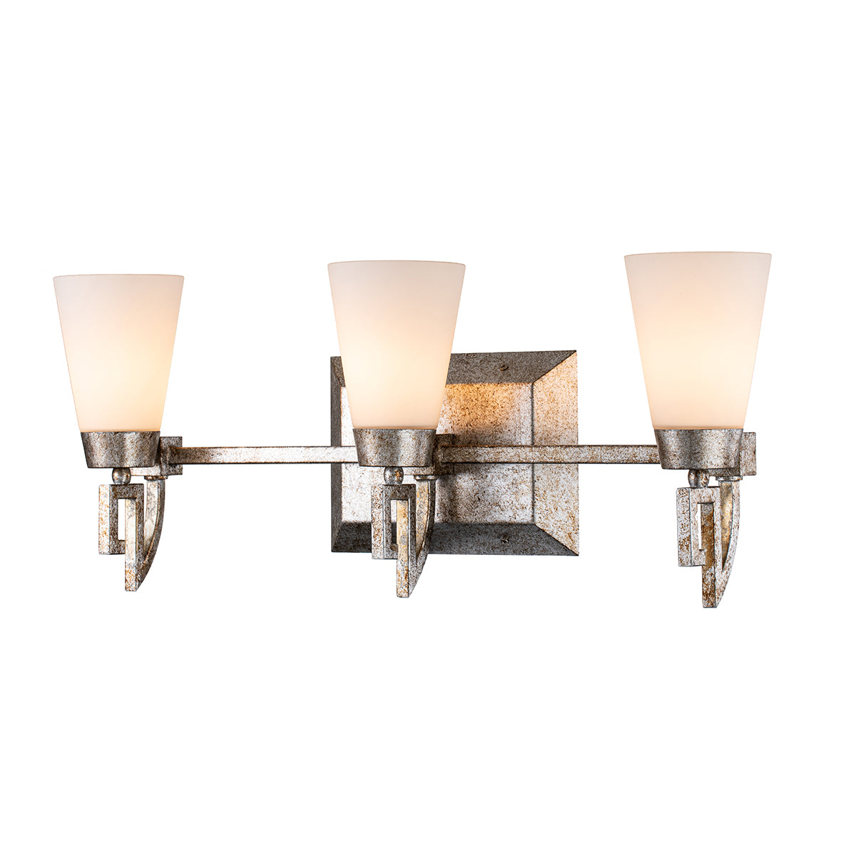 Lemuria 3 Light Vanity in Silver Leaf
