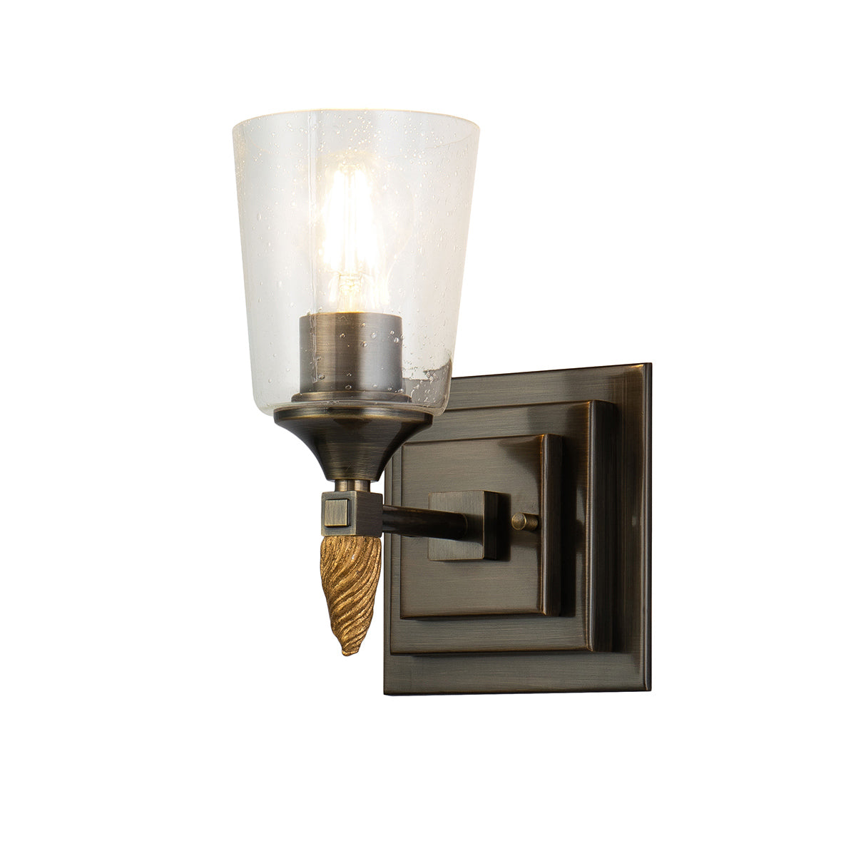 Vetiver 1 Light Vanity Dark Bronze & Gold Accent