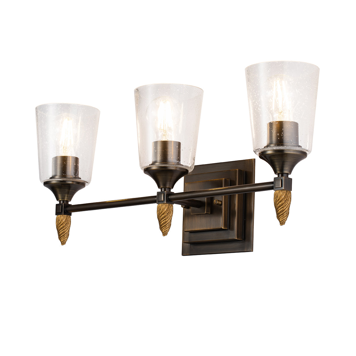 Vetiver 3 Vanity in Dark Bronze & Gold Accents