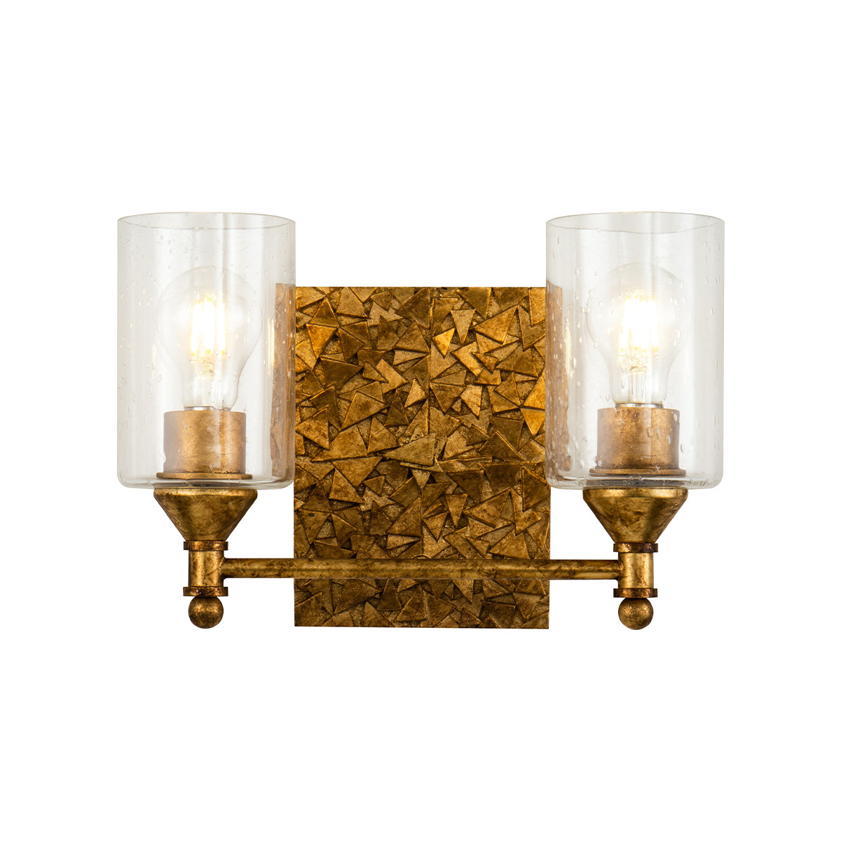 Mosaic 2 Light Vanity In Antique Gold