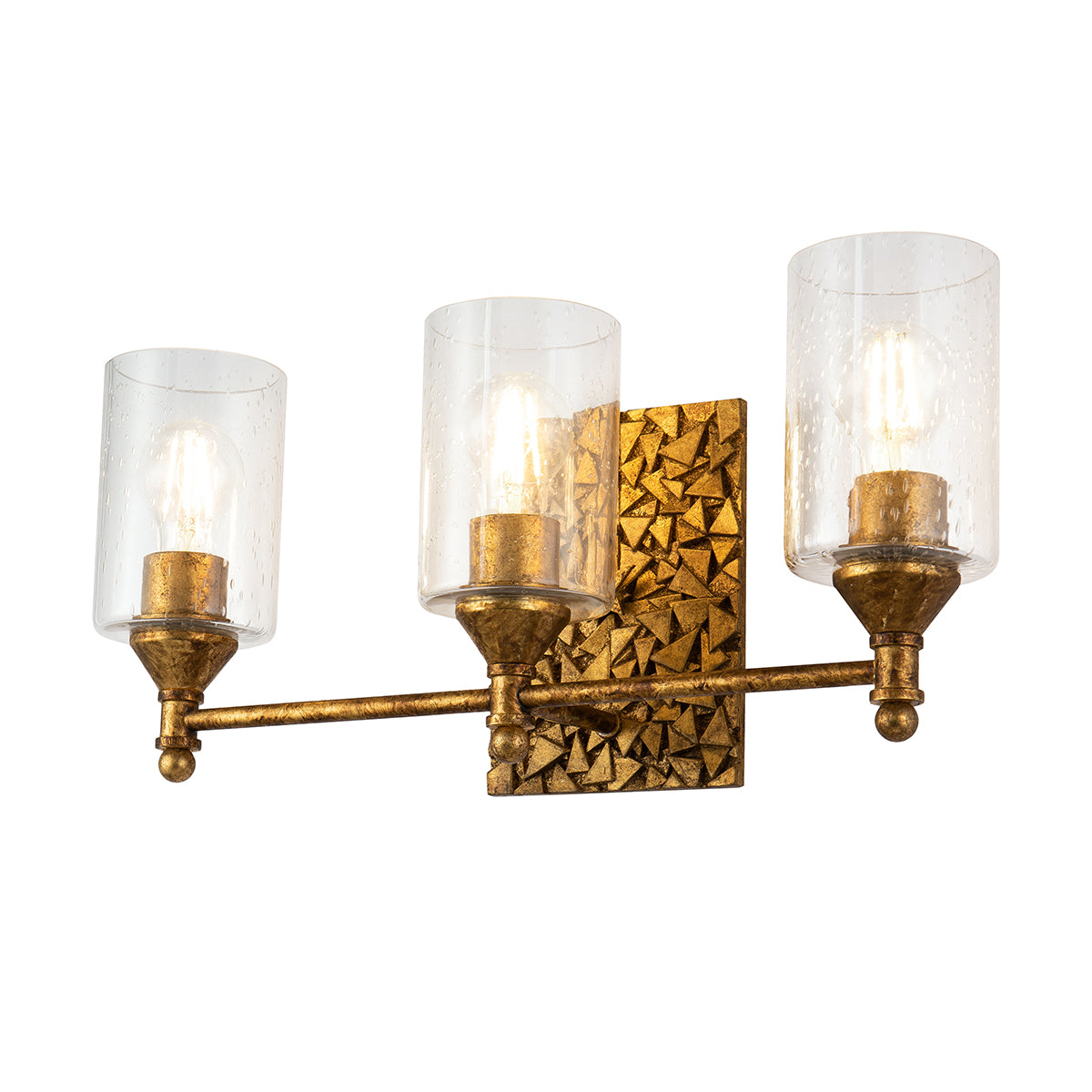 Mosaic 3 Light Vanity In Antique Gold