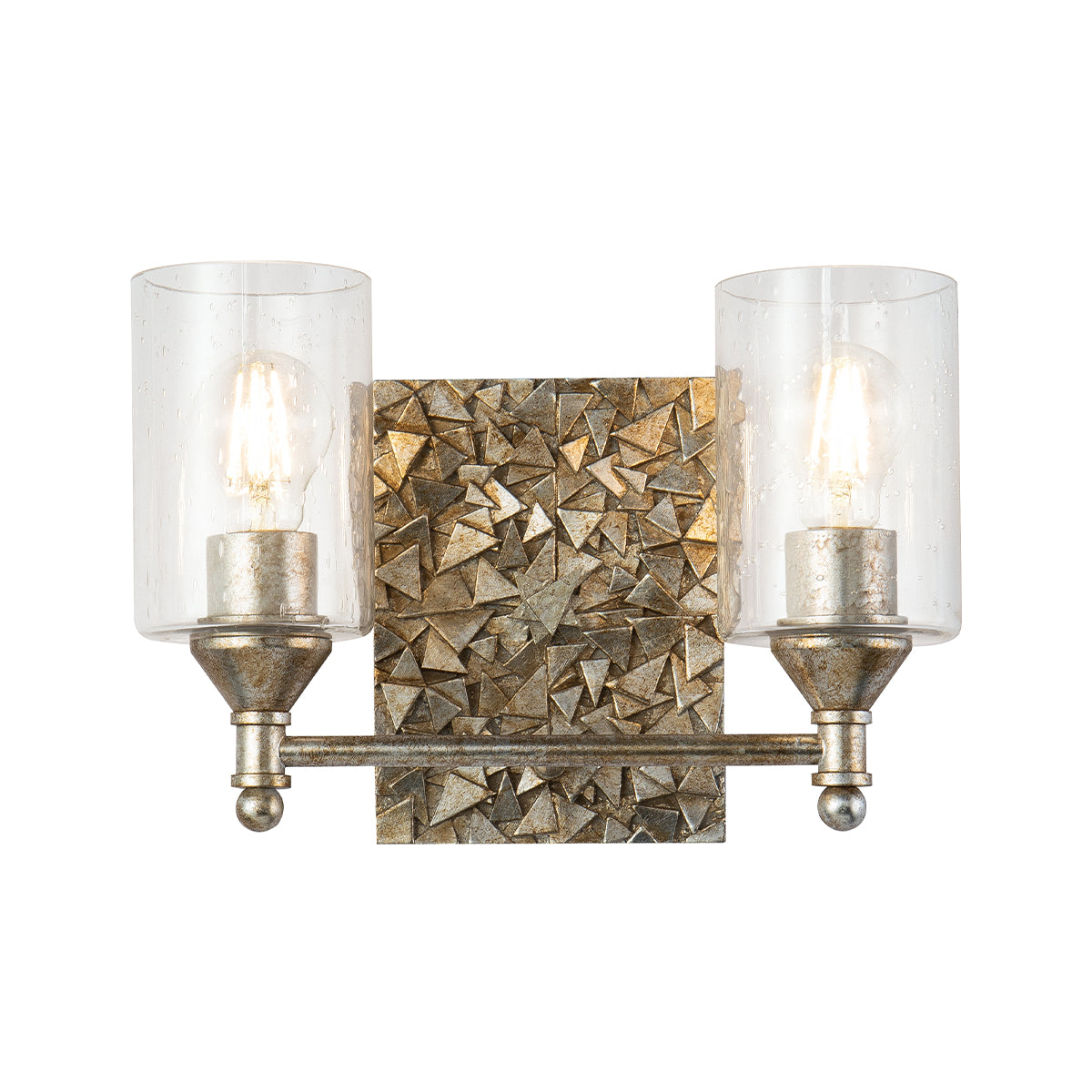 Mosaic 2 Light Vanity In Antique Silver