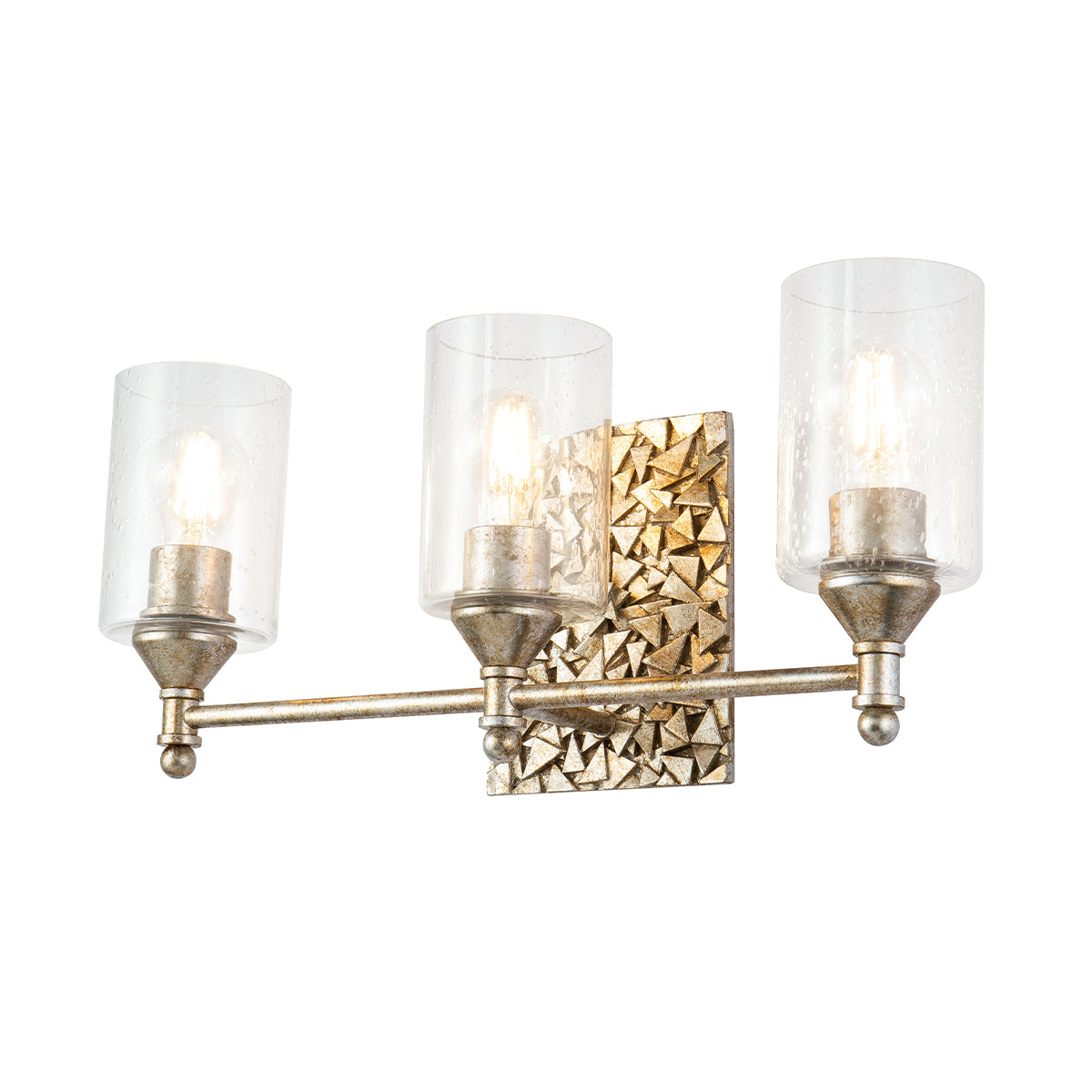 Mosaic 3 Light Vanity In Antique Silver
