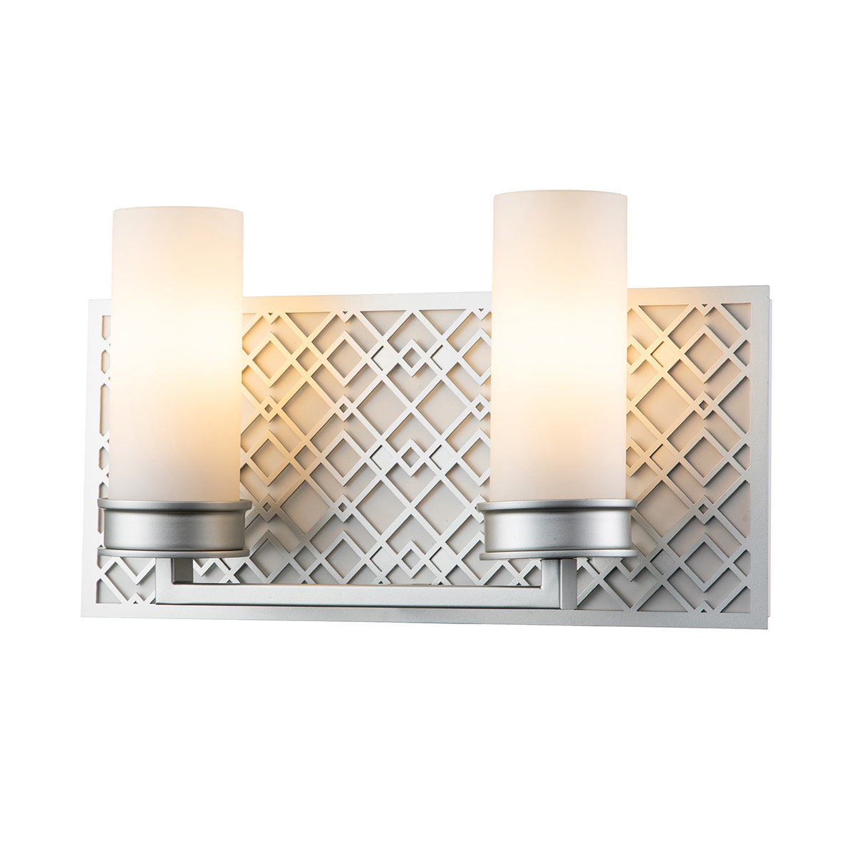 Ziggy 2 Light Vanity in Lacquered Silver