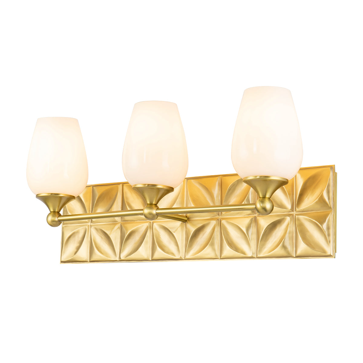Epsilon Modern 3 Light Vanity in Aged Gold Brass