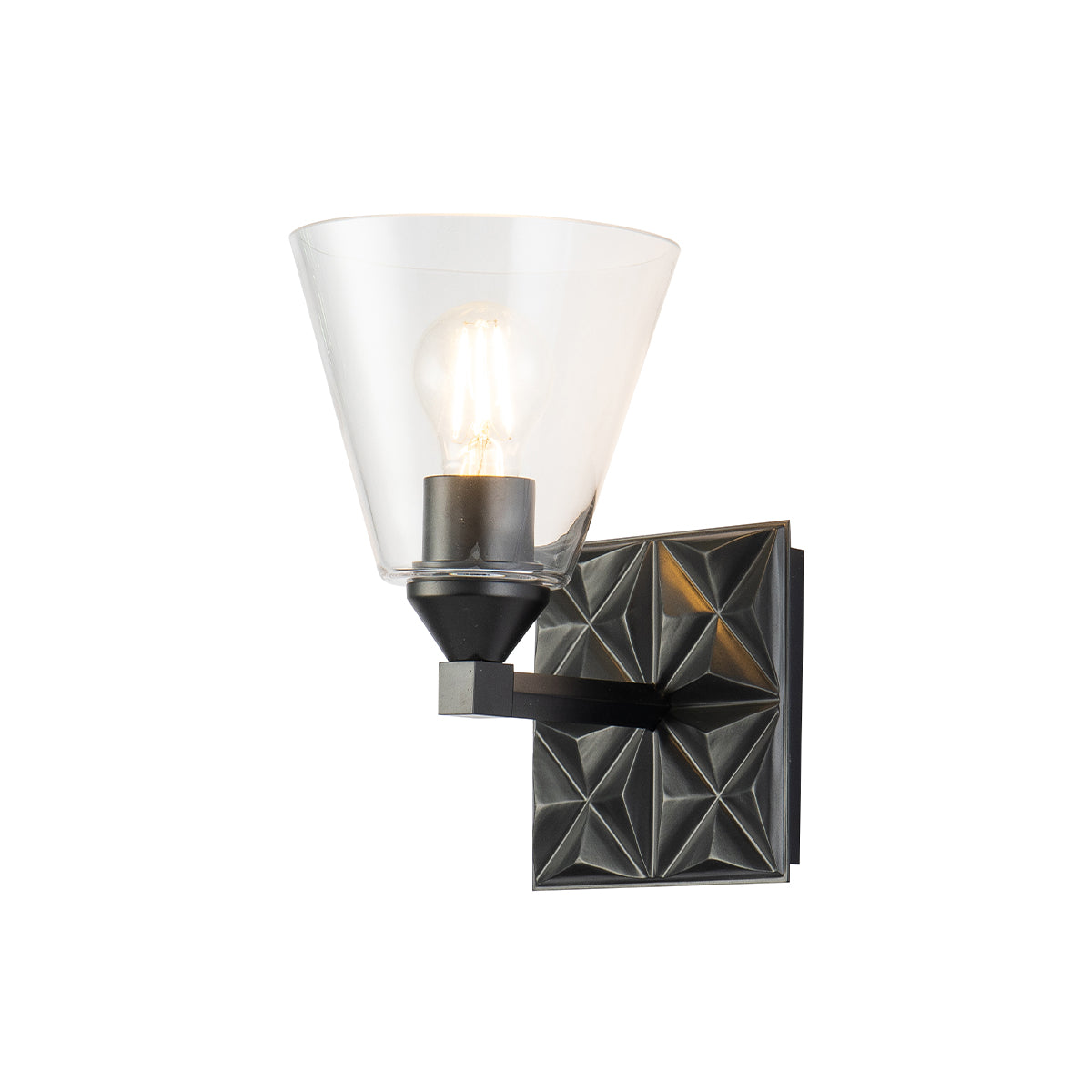 Alpha 1 Light Vanity With Glass in Matte Black
