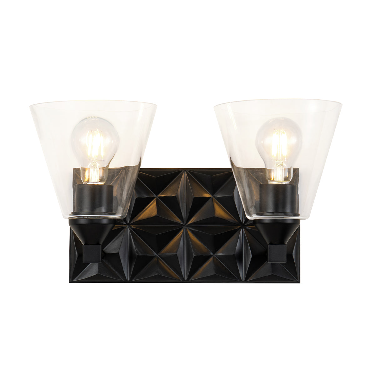 Alpha 2 Vanity With Clear Glass in Matte Black