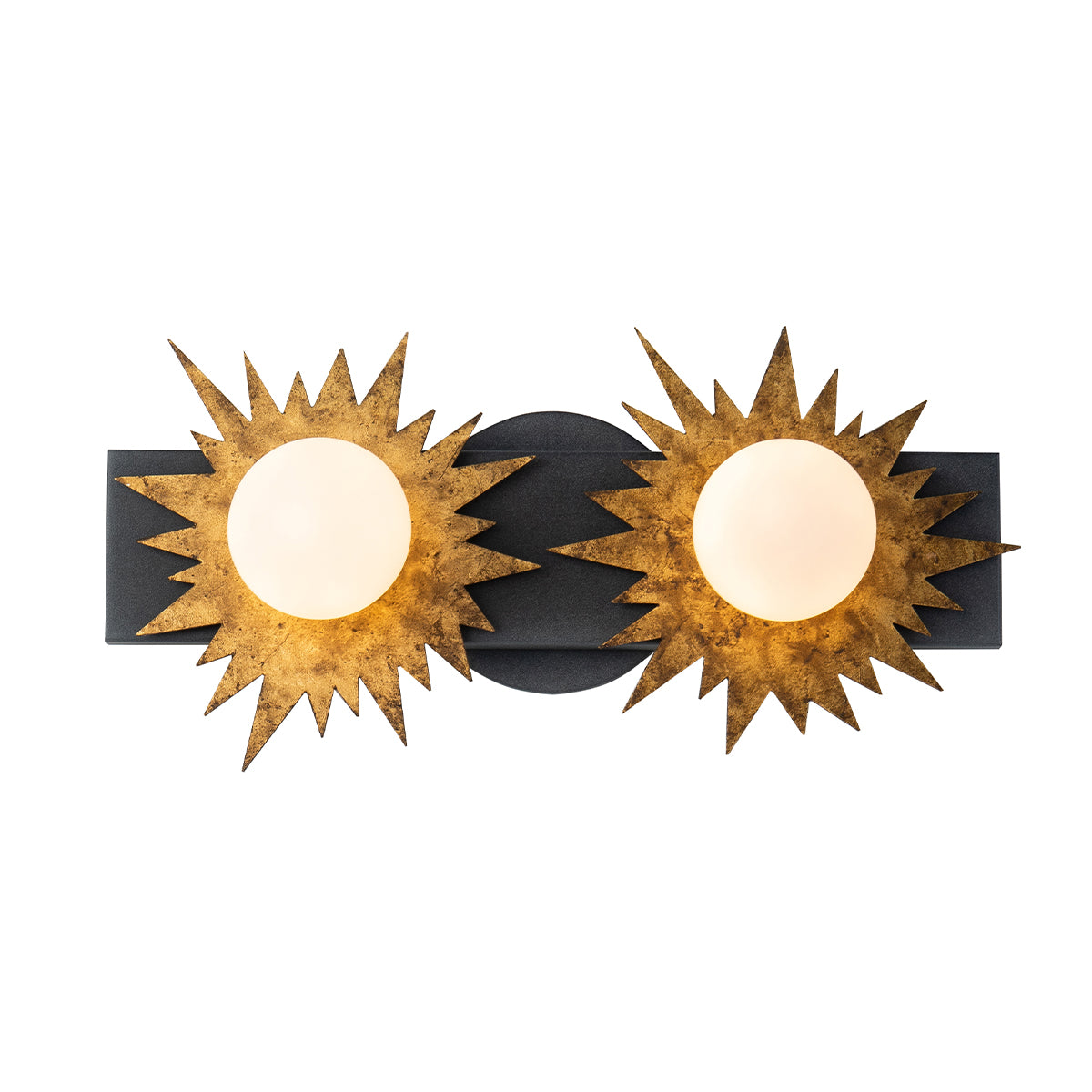 Soleil 2 Light Vanity Gold Star And Weathered Zinc
