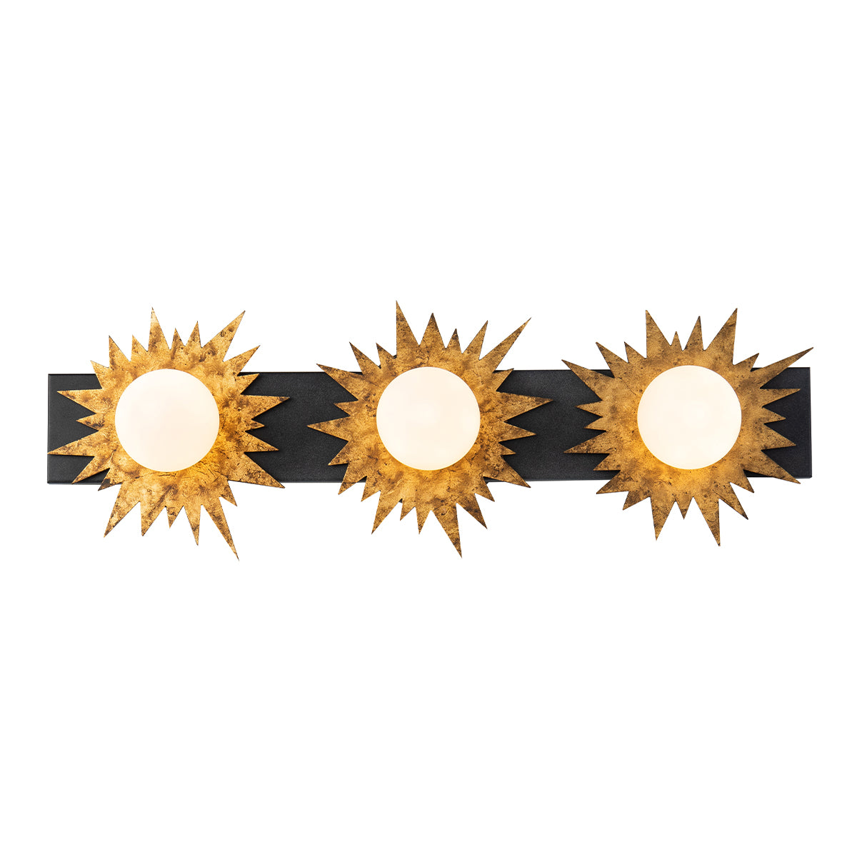 Soleil 3 Light Vanity Gold Star And Weathered Zinc