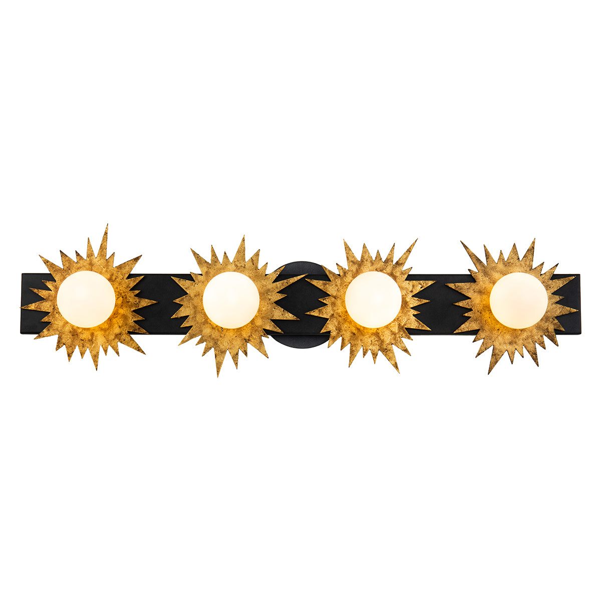 Soleil 4 Light Vanity Gold Star And Weathered Zinc