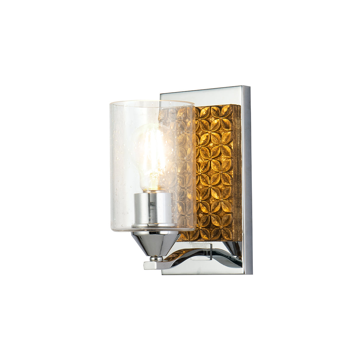 Arcadia 1 Light Vanity in Polished Chrome and Gold