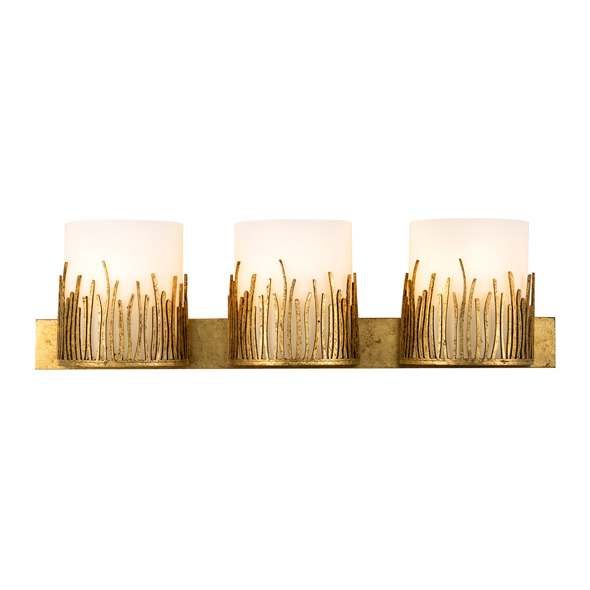 Sawgrass 3 Light Vanity in Distressed Gold