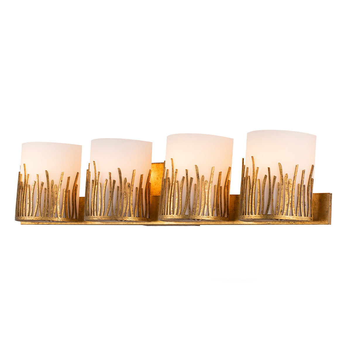 Sawgrass 4 Light Vanity in Distressed Gold