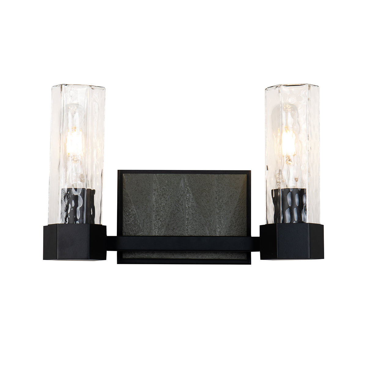 Novarre 2 Light Vanity in Black And Grey