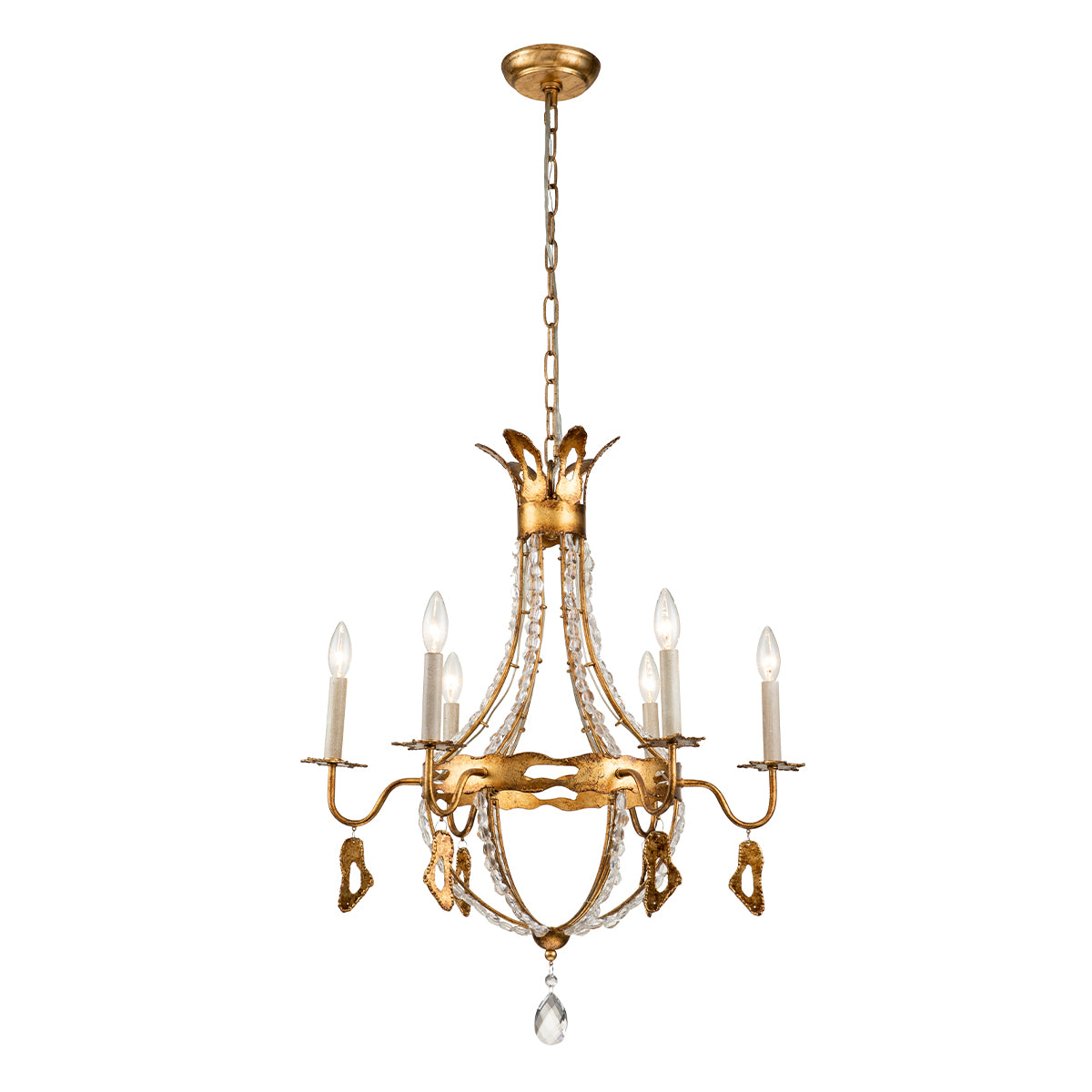 Monteleone 6 Light Chandelier in Antique Gold