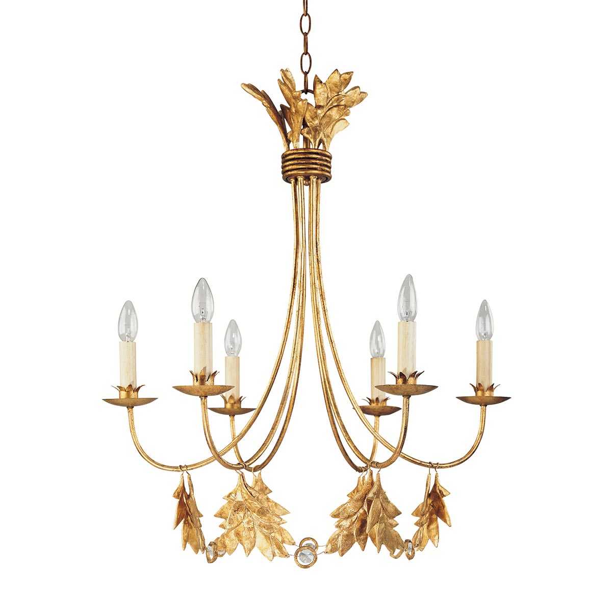Sweet Olive 6 Antiqued Gold Mini Chandelier