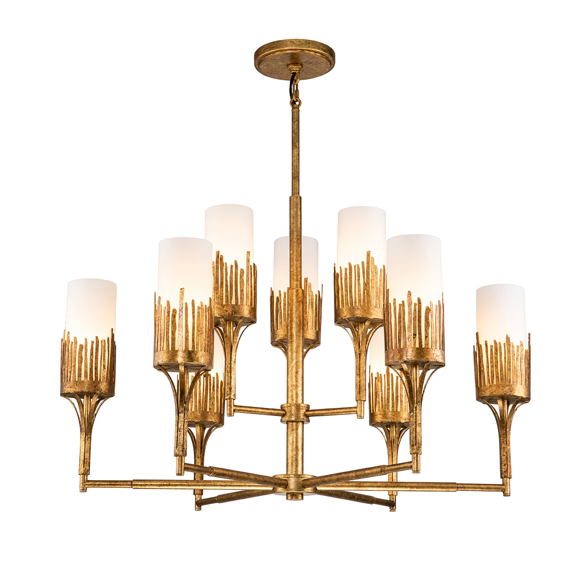 Sawgrass 9 Light Chandelier in Gold Leaf