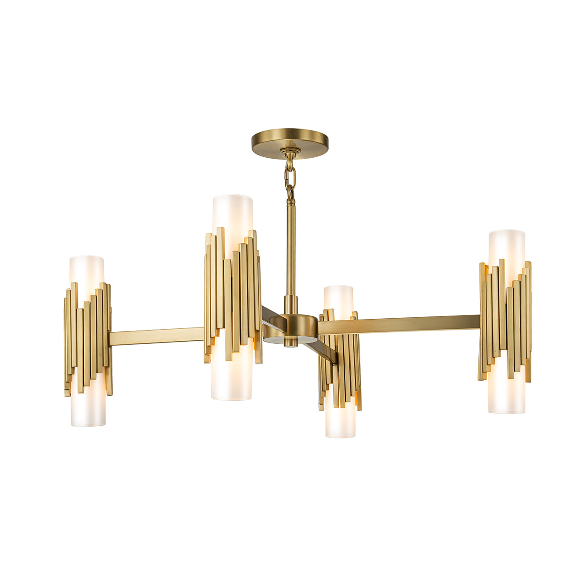 Marvel 8 Light Pendant Aged Brass