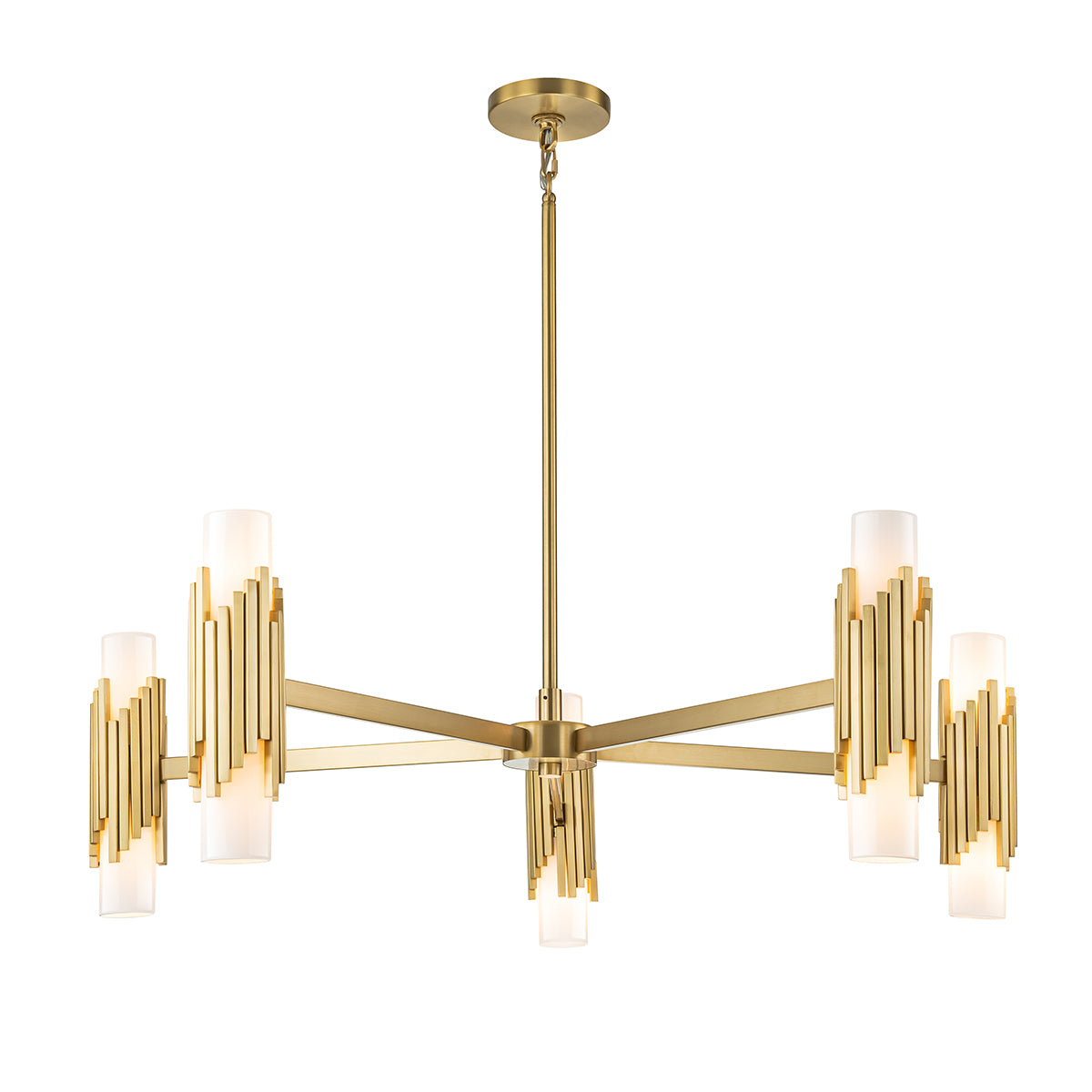 Marvel 10 Light Pendant Aged Brass